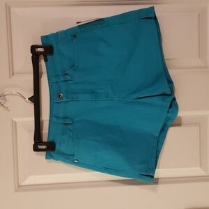 Blackheart Teal Skinny Shorts NWT
